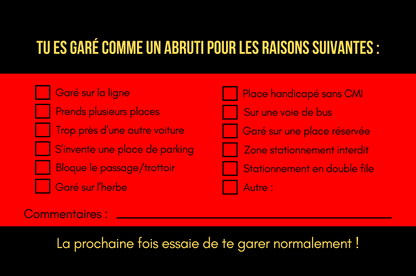CARTES MAL-GARÉ ROUGES
